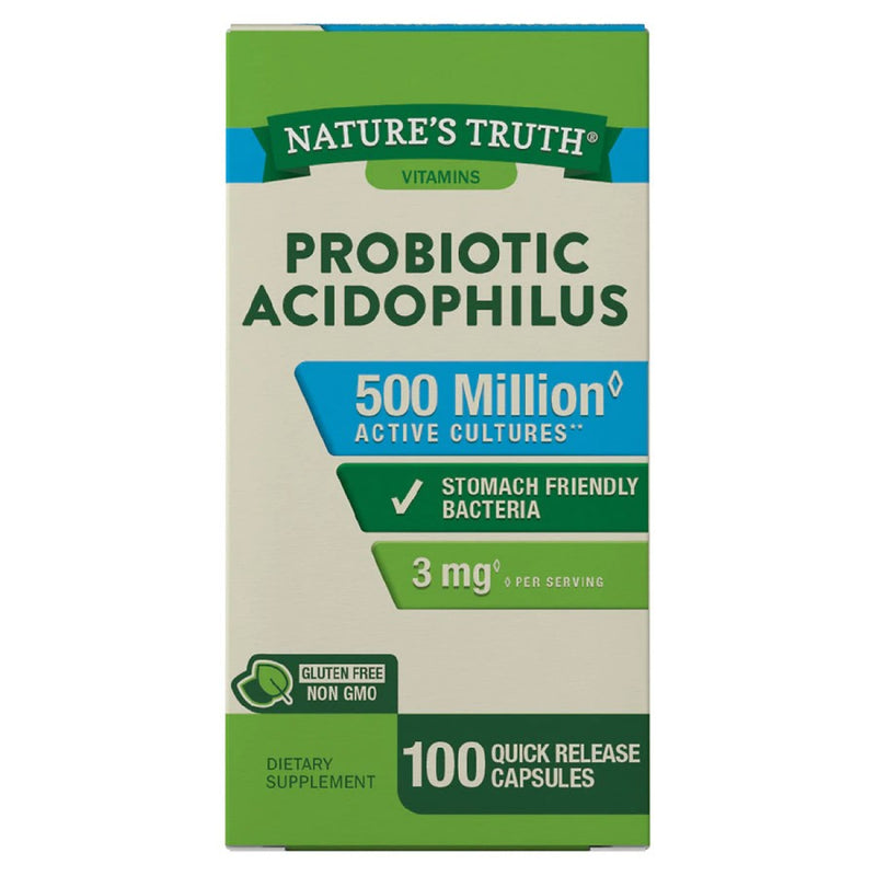 Nature's Truth Nature's Truth Probiotic Acidophilus 500 Million CFU Quick Release Capsules 100ct Vitamins & Supplements