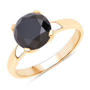 Bids.com 3.00 Carat Genuine Black Diamond 14K Yellow Gold Ring Rings