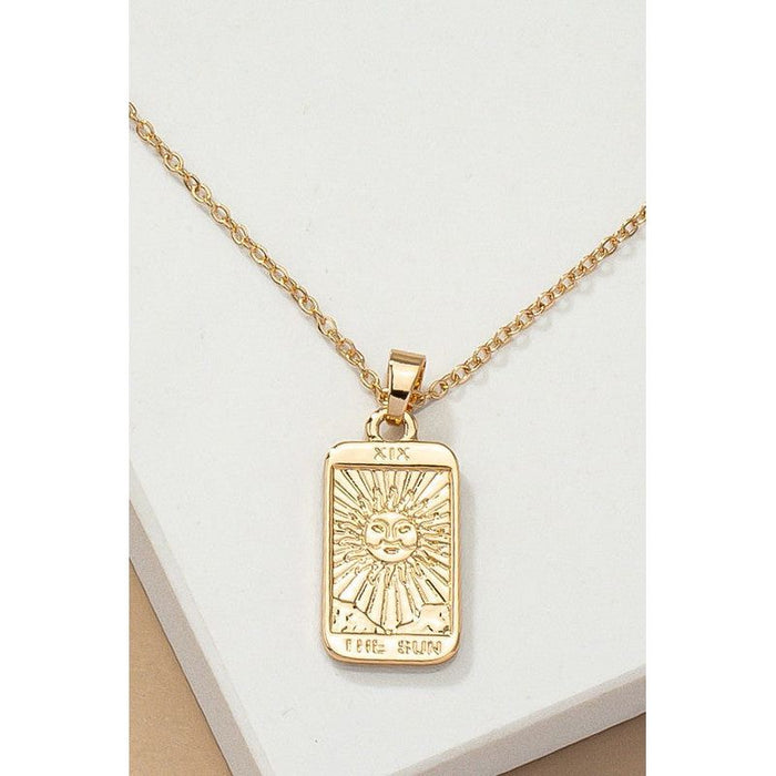 The Sun tarot card pendant necklace