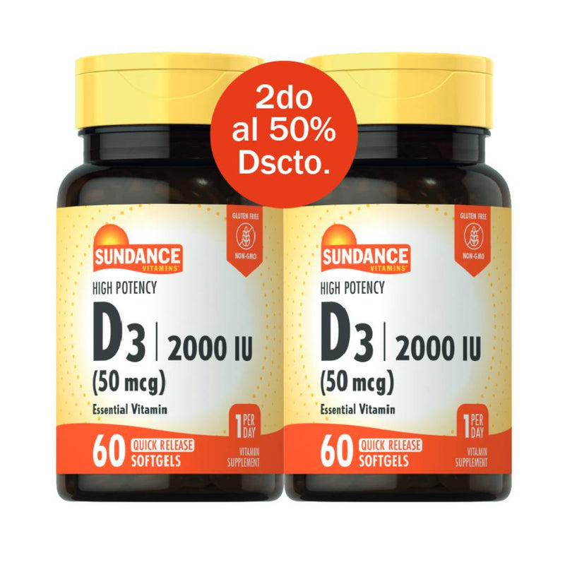 Sundance Sundance D3 2000 IU Quick Release – 60 Softgels Vitamins & Supplements