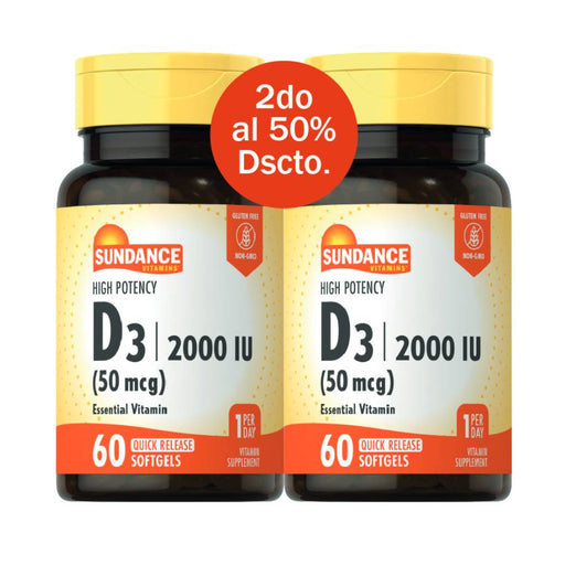 Sundance Sundance D3 2000 IU Quick Release – 60 Softgels Vitamins & Supplements