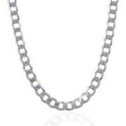 Bids.com Rhodium Plated 8.4mm Sterling Silver Curb Style Chain Necklaces