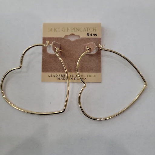 Mill's Beauty Supply Fashion Brand Heart Hoop Earrings - #351555-G Body Jewelry