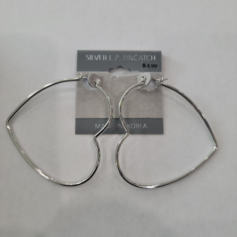 Mill's Beauty Supply Heart Hoop Earrings #351555-S Body Jewelry