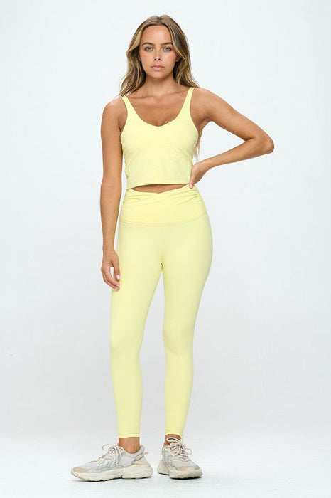 Cropped Tank Top (Same Fabric as Lululemon Align) in Yellow Sunshine