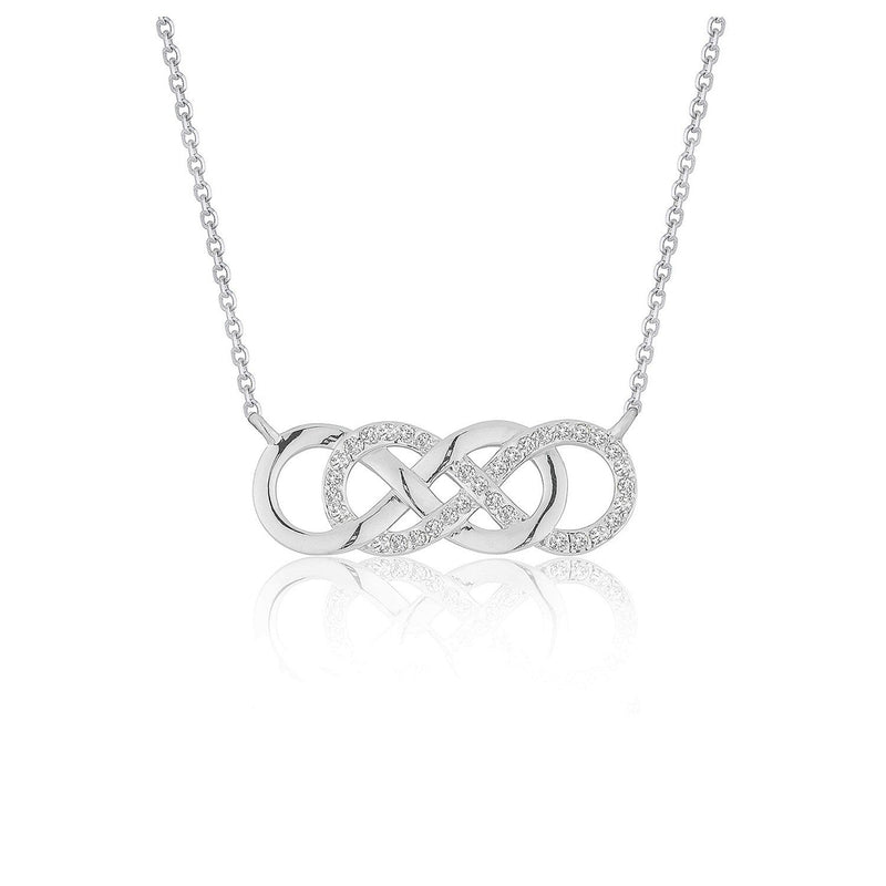 Bids.com Double Infinity Diamond Pendant in 14k White Gold Necklaces