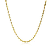 Bids.com 2.5mm 10k Yellow Gold Solid Diamond Cut Rope Chain Necklaces