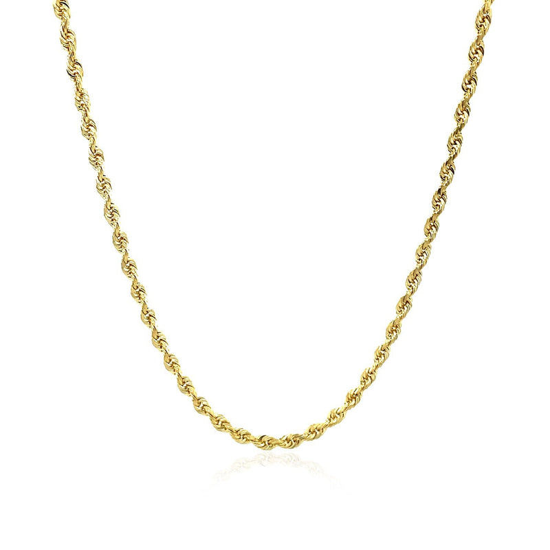 Bids.com 2.5mm 10k Yellow Gold Solid Diamond Cut Rope Chain Necklaces