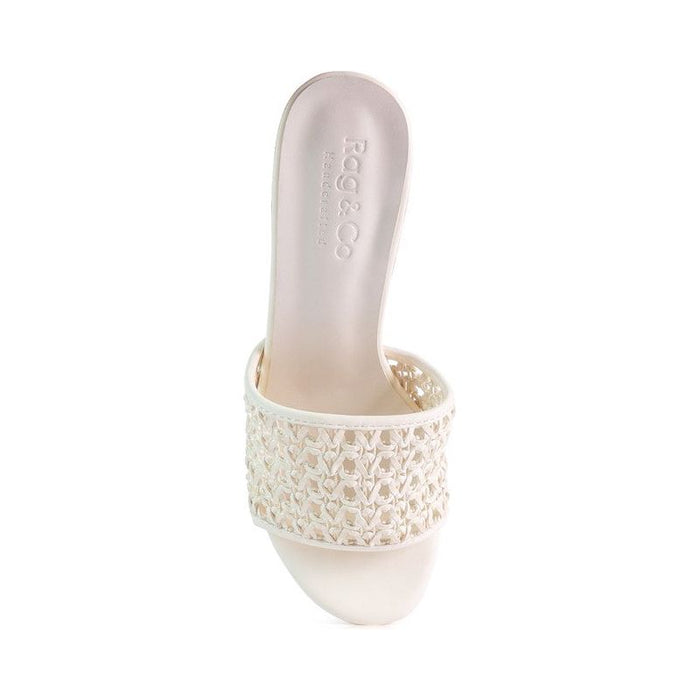 TEASE Woven Heeled Slides