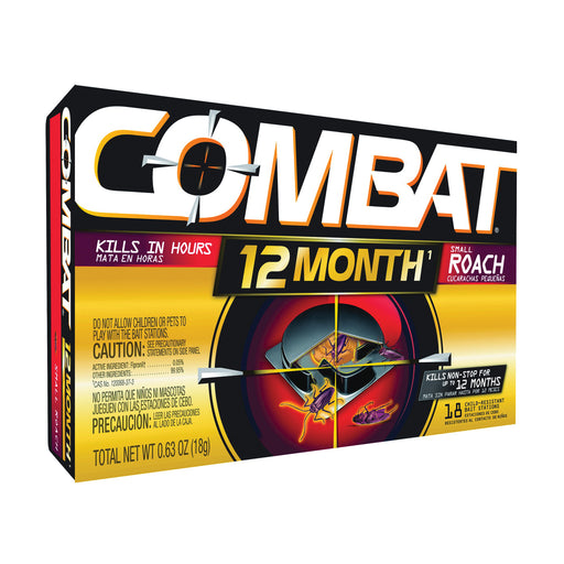 Combat Combat Max Small Roaches 12 Month Roach Killing Bait Stations 18 Ct Box Pest Control