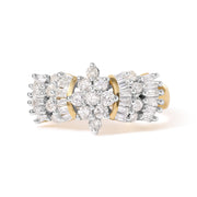 Bids.com 10K Yellow Gold 1.00 Cttw Diamond Starburst Ring Band (H-I Color, I1-I2 Clarity) - Ring Size 7 Rings