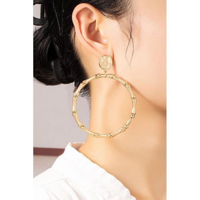 Large Statement Bamboo Hoop Earrings