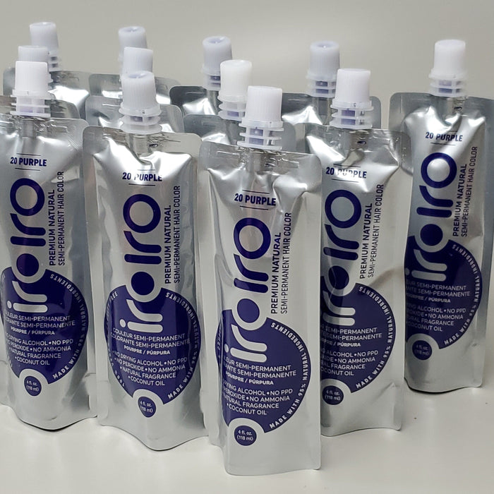 Paywut - Iroiro 12 Pk! Premium Natural 20-Purple Semi Permanent Hair Color 4 Fl Oz (New)