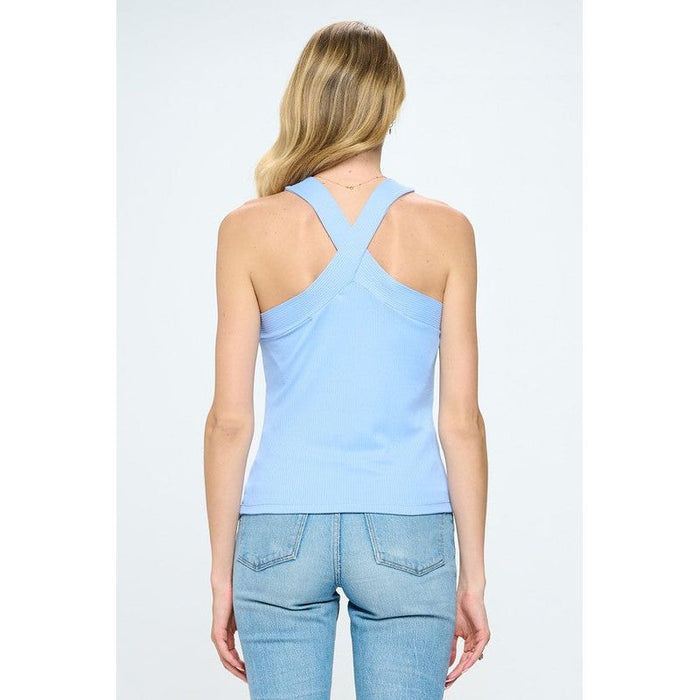 Knit Criss Cross Sleeveless Top