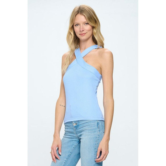 Knit Criss Cross Sleeveless Top