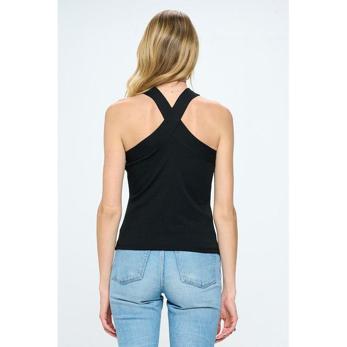 Knit Criss Cross Sleeveless Top