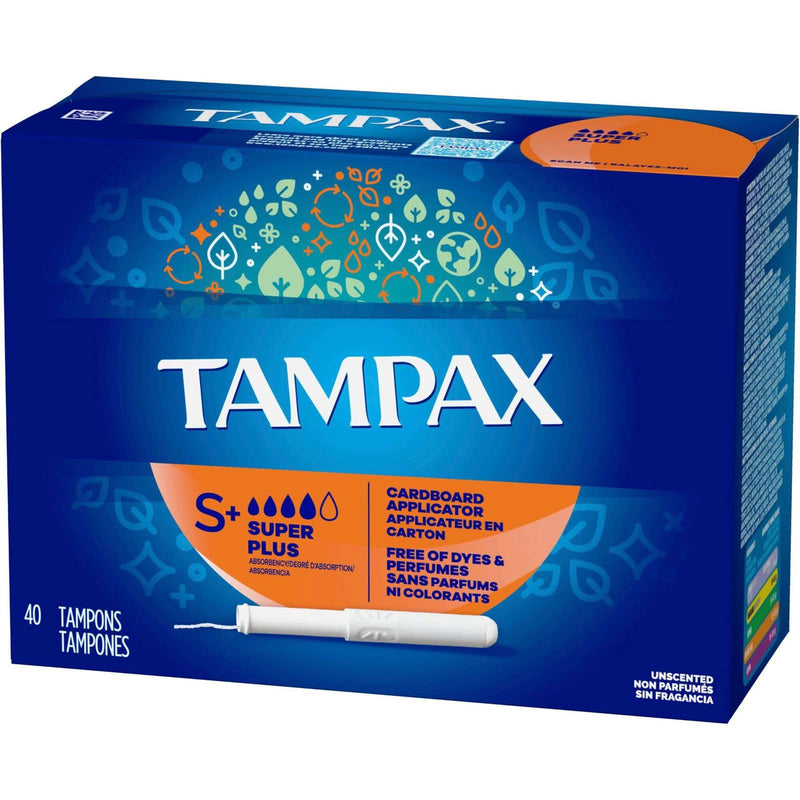 Tampax Tampax Tampons, Cardboard Applicator, Super Plus Absorbency, Unscented Tampons Midnight Blue