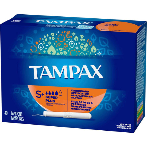 Tampax Tampax Tampons, Cardboard Applicator, Super Plus Absorbency, Unscented Tampons Midnight Blue