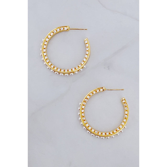 Classy Lady Pearl Hoop Earrings