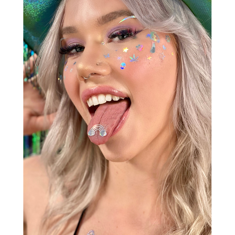 Lunautics Rave Day Silver Holographic Face Decal Stickers Face Decal
