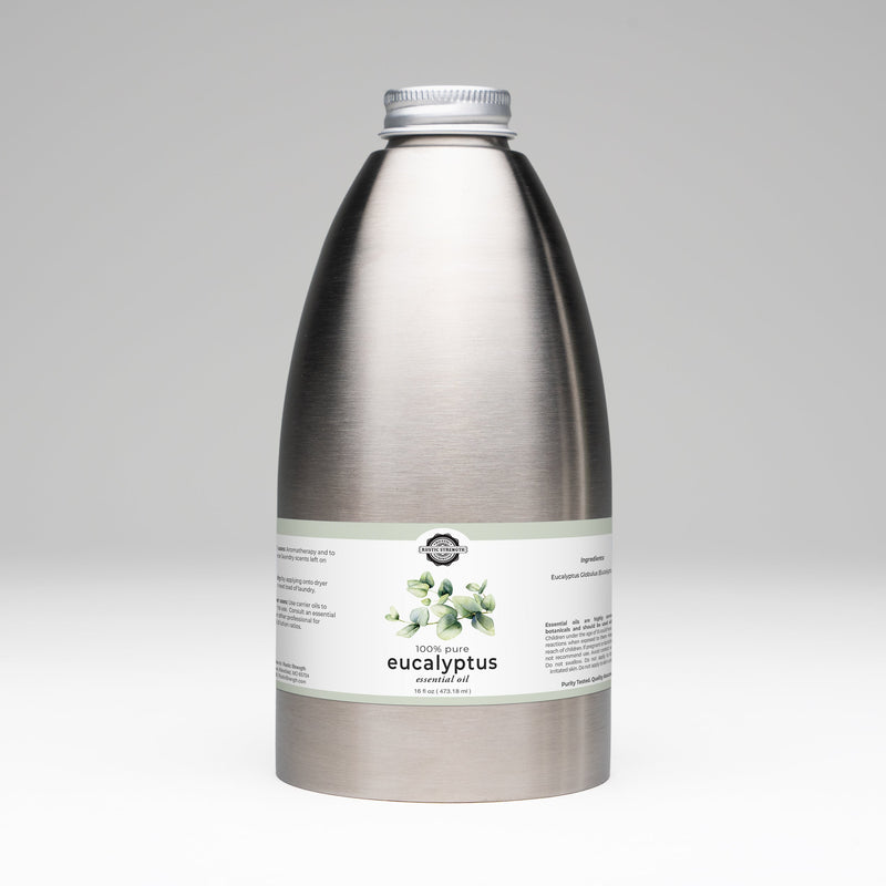 Rustic Strength Eucalyptus Essential Oil Scenting Oil Gray 16 oz Stainless Steel Bottle
