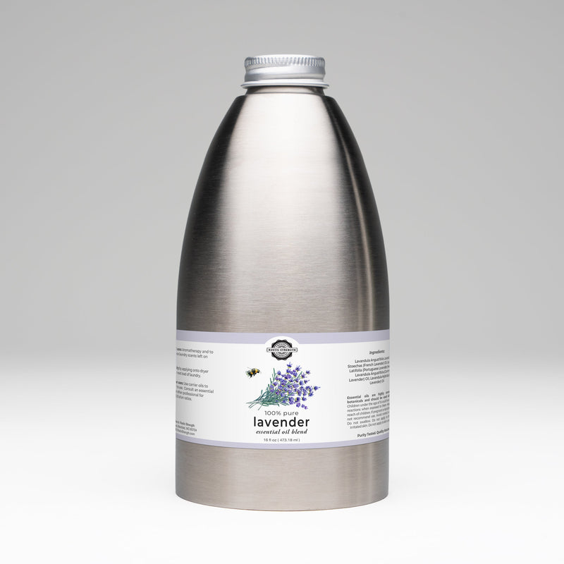 Rustic Strength Lavender Essential Oil Scenting Oil Gray 16 oz Stainless Steel Bottle