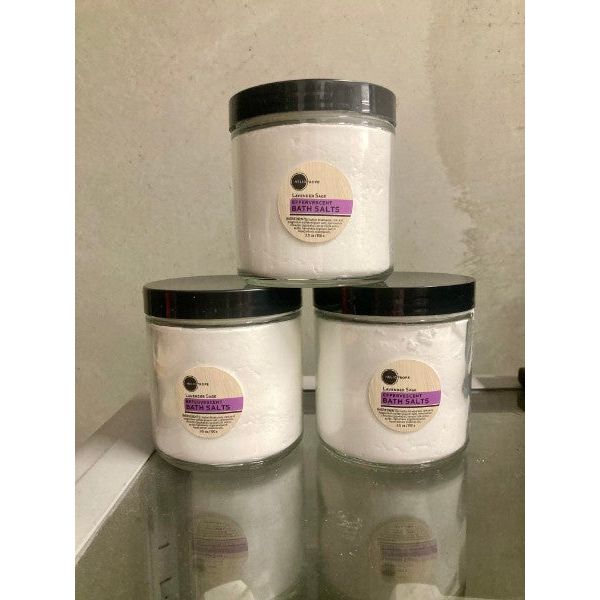Heliotrope San Francisco Effervescent Bath Fizzies w/Jojoba & Silk Proteins Bath Salt Rosy Brown Lavender Sage 14 oz Glass Jar
