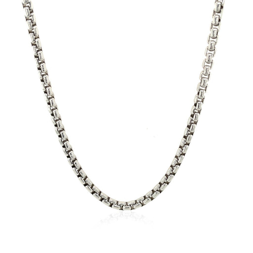Bids.com 3.0mm Sterling Silver Rhodium Plated Round Box Chain Necklaces White Smoke 20 / Sterling Silver,22 / Sterling Silver,24 / Sterling Silver