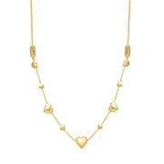 Bids.com 14k Yellow Gold Puff Heart Adjustable Necklace Necklaces