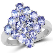 Bids.com 2.72 Carat Genuine Tanzanite .925 Sterling Silver Ring Rings