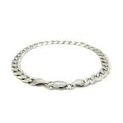 Bids.com Rhodium Plated 7.2mm Sterling Silver Curb Style Bracelet Bracelets