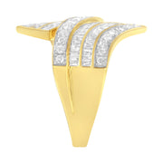 Bids.com 10K Yellow Gold Diamond Bypass Ring (1 1/7 Cttw, I-J Color, I1-I2 Clarity) - Size 5 Rings
