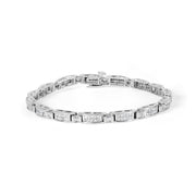 Bids.com 14K White Gold 2.0 Cttw Baguette and Princess-Cut Diamond Tennis Bracelet (H-I Color, SI1-SI2 Clarity) - 7" Bracelets