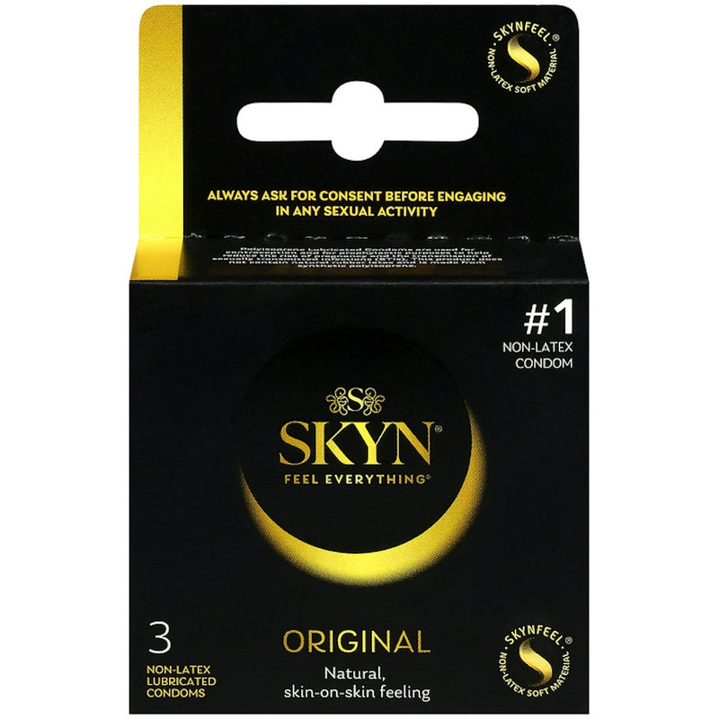 LifeStyles SKYN Original Non-Latex Condoms, natural Feel Polyisoprene - 3 Count Travel Pack Condoms