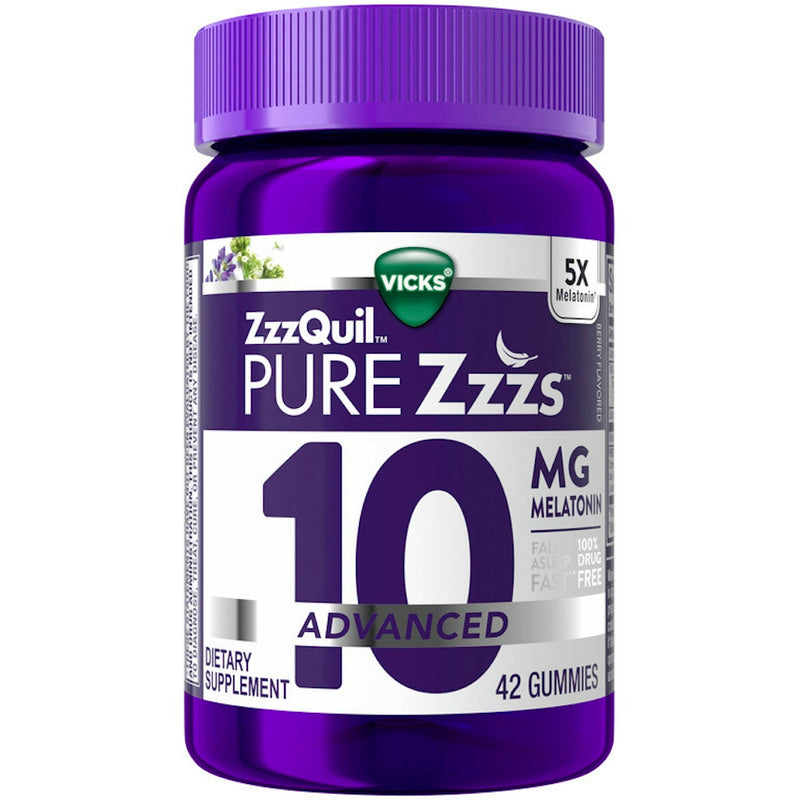 Vicks Vicks ZzzQuil 10 Advanced  Mg Melatonin 42 Gummies Health & Beauty