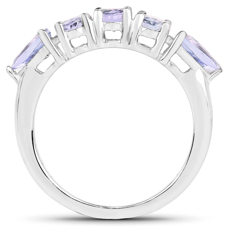 Bids.com 2.33 Carat Genuine Tanzanite .925 Sterling Silver Ring Rings