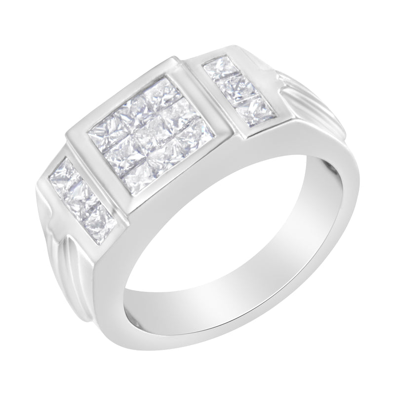 Bids.com Men's 14K White Gold Diamond Cluster Ring (2 cttw, G-H Color, SI1-SI2 Clarity) Rings
