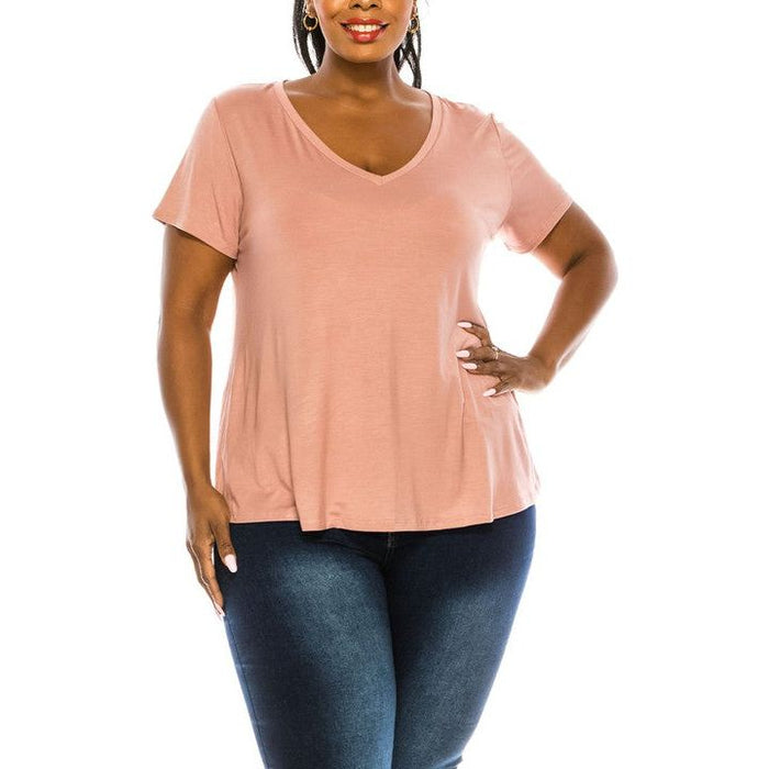 Bamboo V Neck Top Plus Size