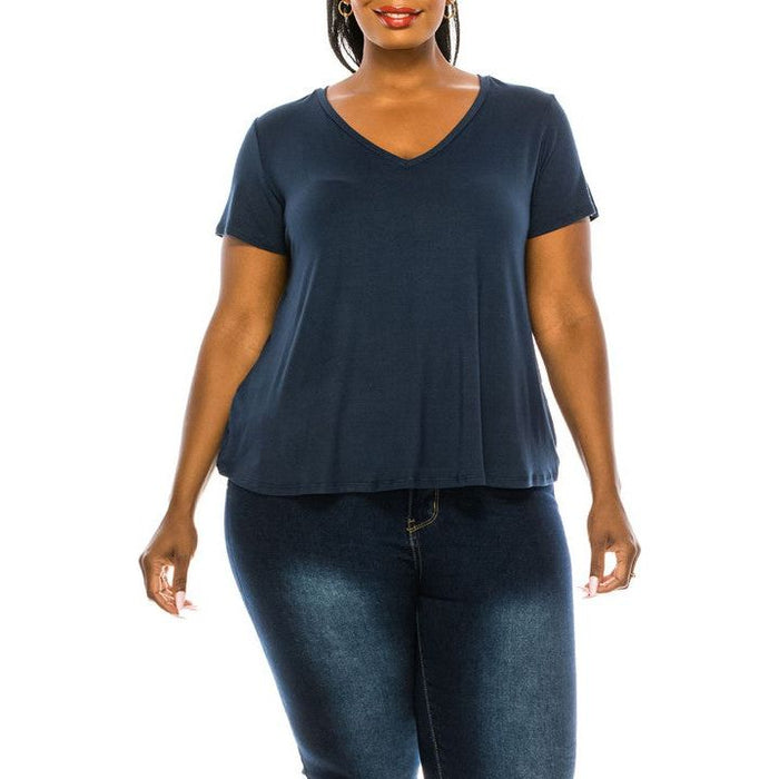 Bamboo V Neck Top Plus Size