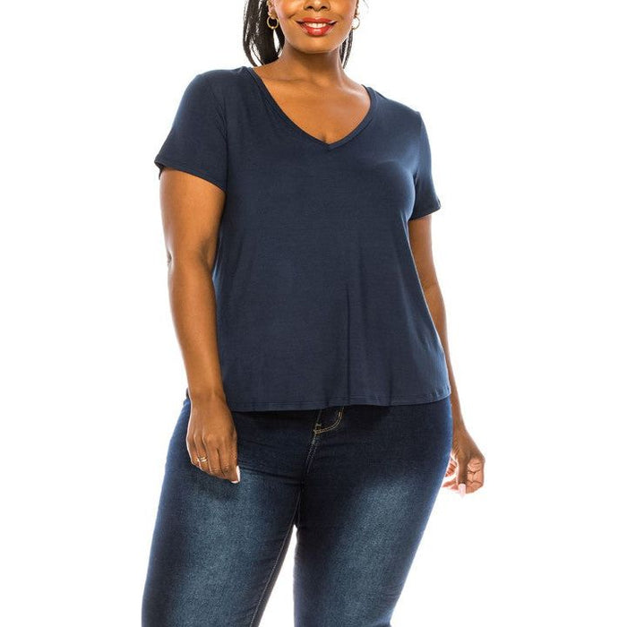 Bamboo V Neck Top Plus Size