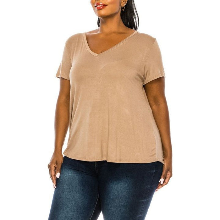 Bamboo V Neck Top Plus Size