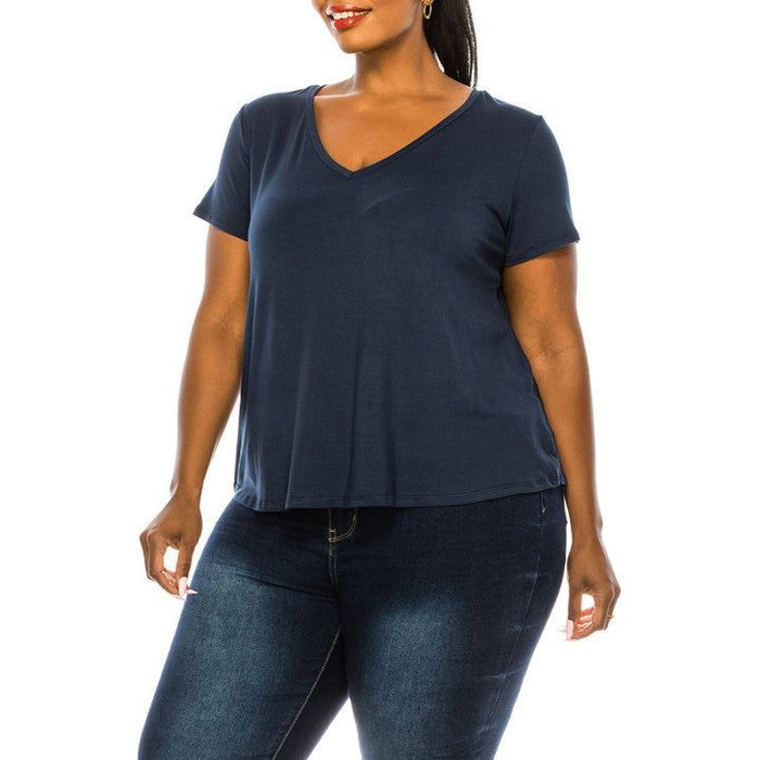 Bamboo V Neck Top Plus Size