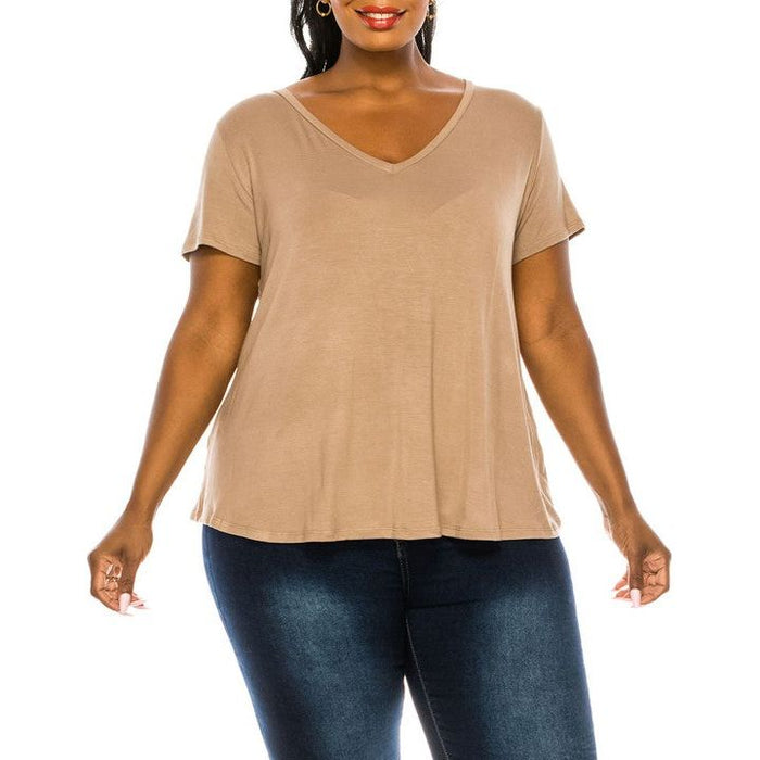 Bamboo V Neck Top Plus Size