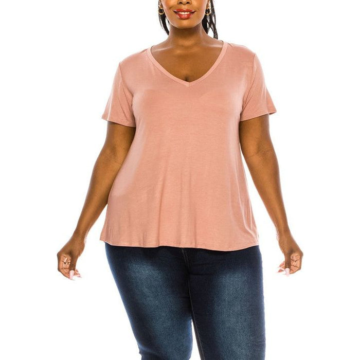 Bamboo V Neck Top Plus Size