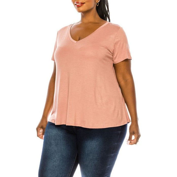 Bamboo V Neck Top Plus Size