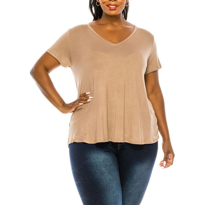 Bamboo V Neck Top Plus Size