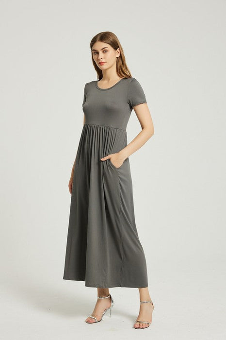 Women's Summer Casual Maxi Dress With Pocket