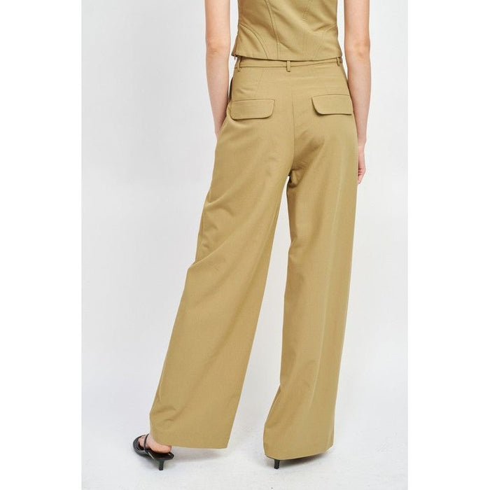 Asymmetrical Long Belt Trousers