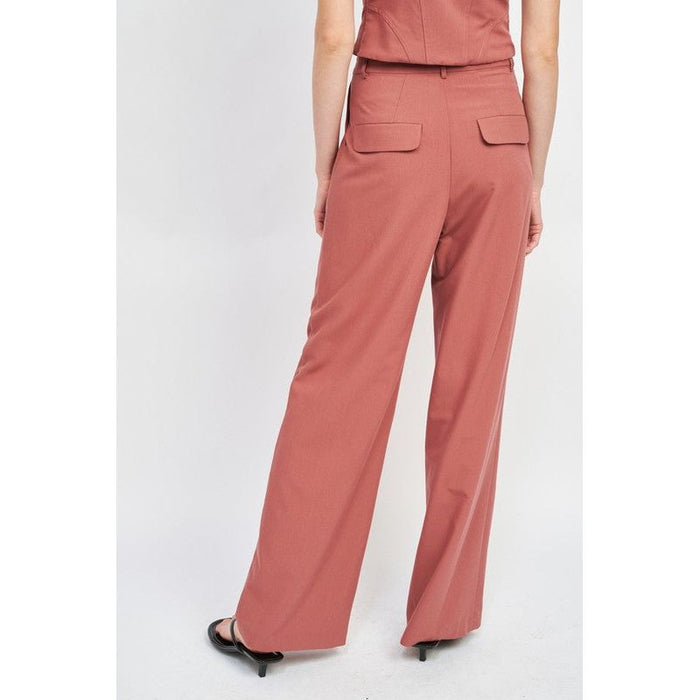 Asymmetrical Long Belt Trousers