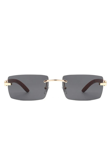 Rectangle Rimless Retro Tinted Sunglasses